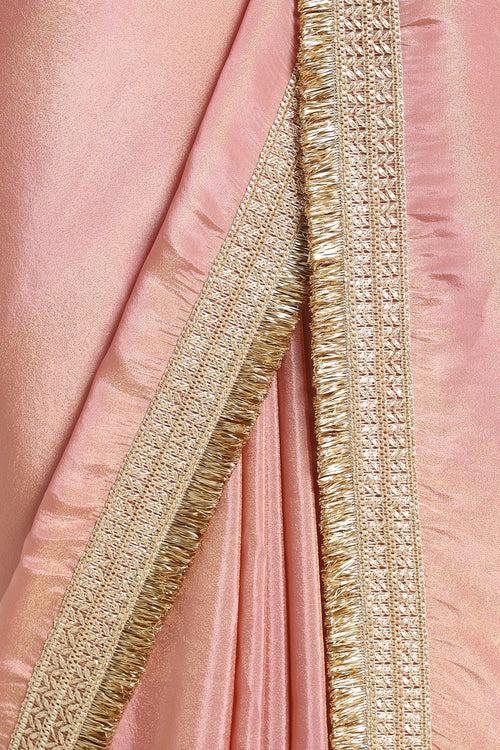 Dusty Pink Tissue Zainab Saree