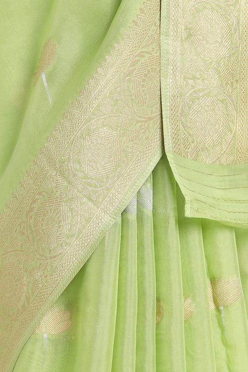 Green Kusum Georgette Banarasi Saree