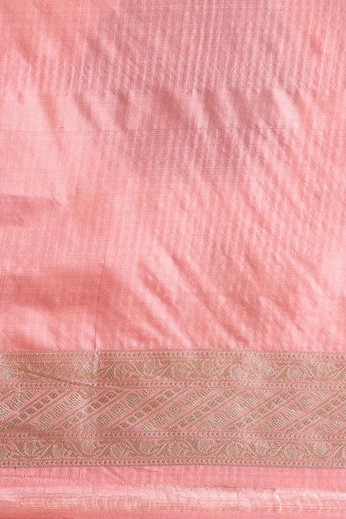 Blush Pink Silk Banarasi Saree