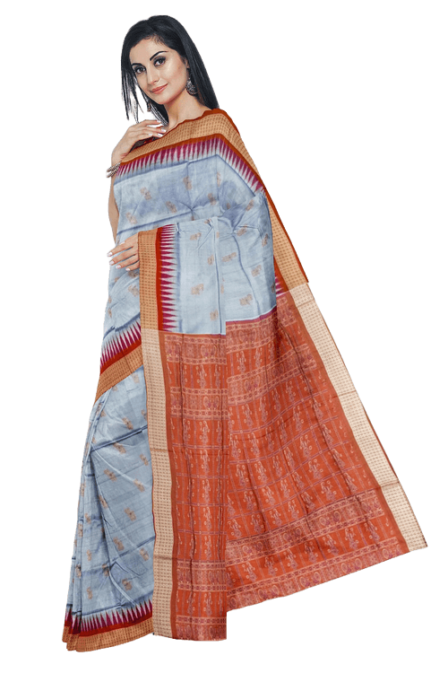 Bomkai silk saree with blouse piece