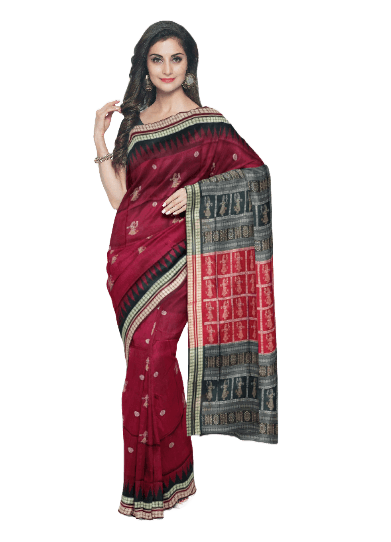 Doll design Bomkai silk saree with blouse piece