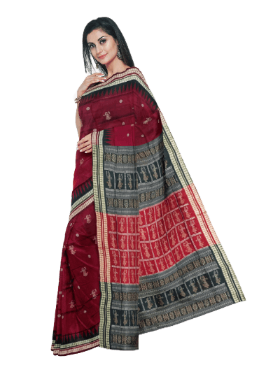 Doll design Bomkai silk saree with blouse piece