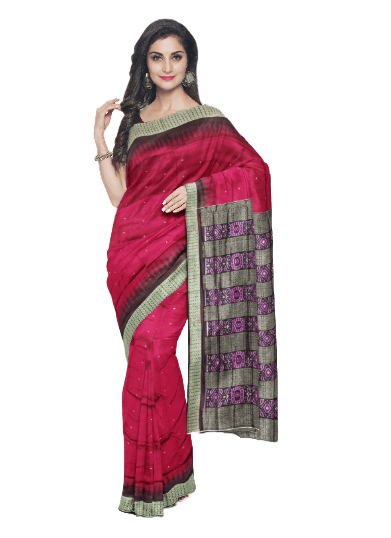 Bomkai silk saree with blouse piece