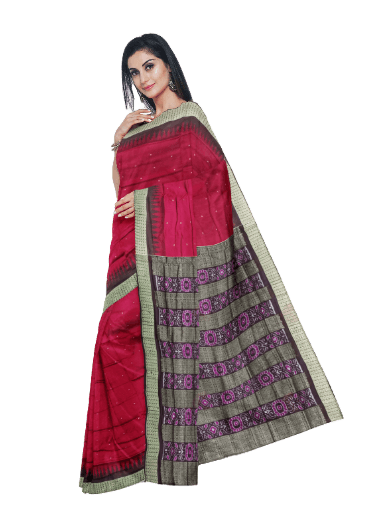 Bomkai silk saree with blouse piece