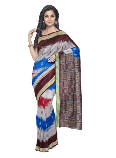 Bomkai silk saree with blouse piece