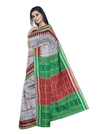 Doll design Bomkai silk saree with blouse piece