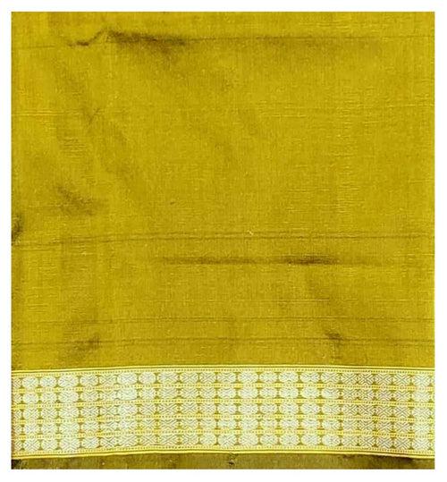 Sambalpuri Silk Blouse Piece, Mustard Yellow color, Options: 1 mtr, 90cms