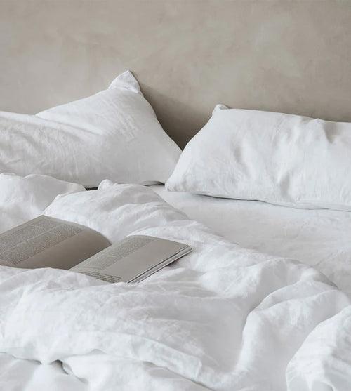 Linen Bed Sheet - 100% Belgian Flax - White