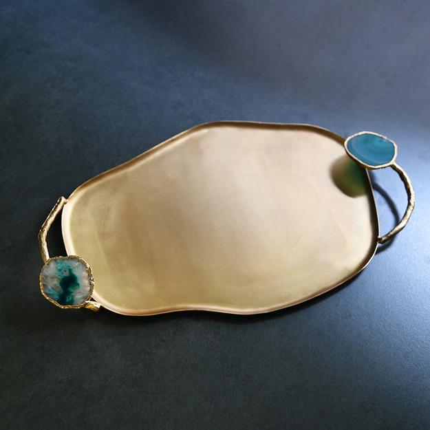 Agate & Gold Decorative Tray