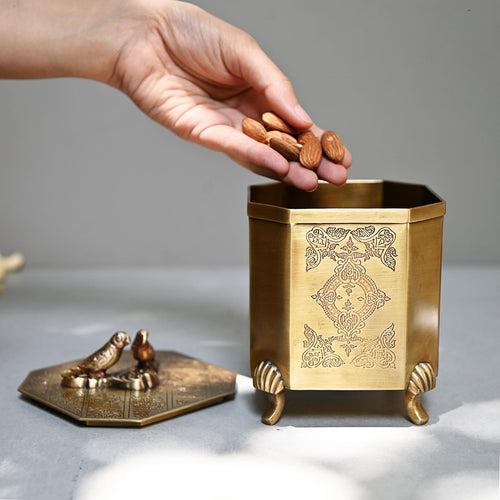 Brass Square Ornamental Box