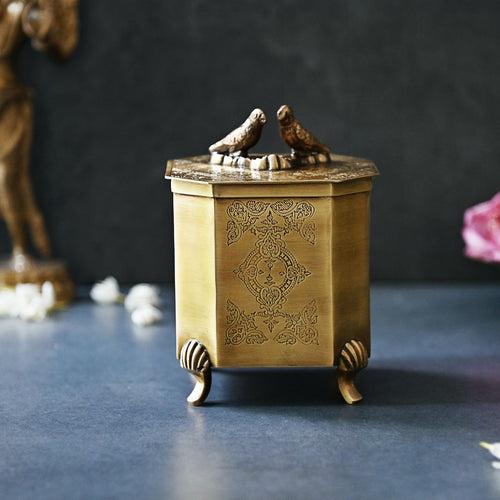 Brass Square Ornamental Box