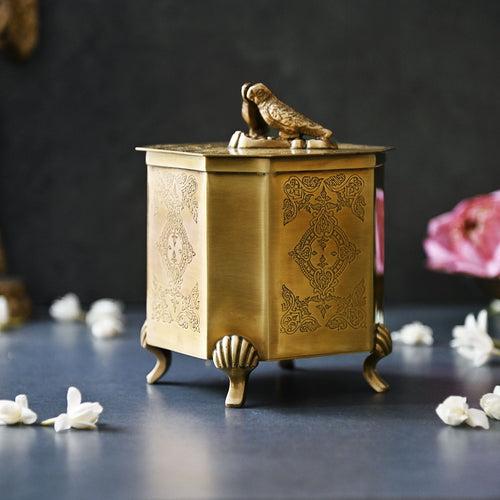 Brass Square Ornamental Box