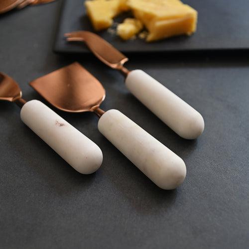 Cheese Knife Set with Marble Handles