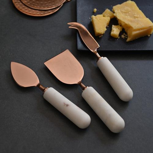 Cheese Knife Set with Marble Handles