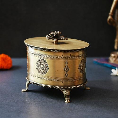 Brass Round Ornamental Box