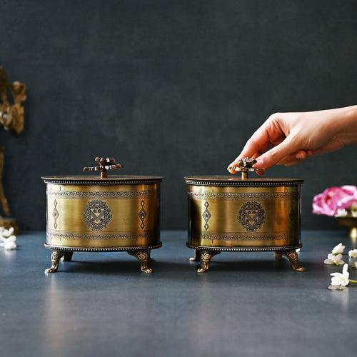 Brass Round Ornamental Box