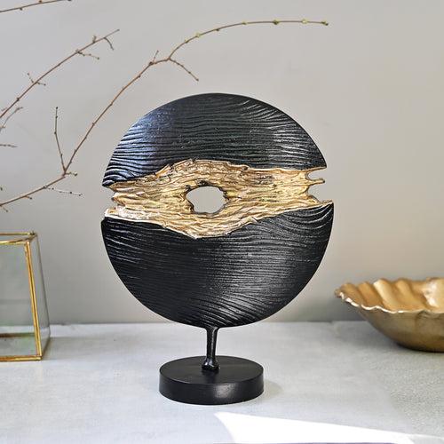 Round Tabletop Accent - Black & Gold