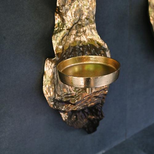 Gold Wall Candle Holder Pair