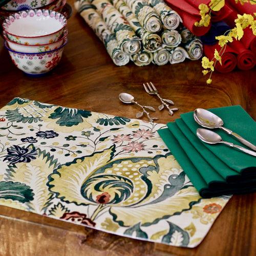 Forest Green Dinner Napkins - Set of 4