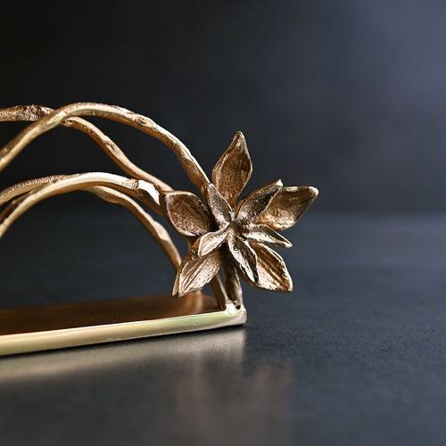 Gold Floral Napkin Holder