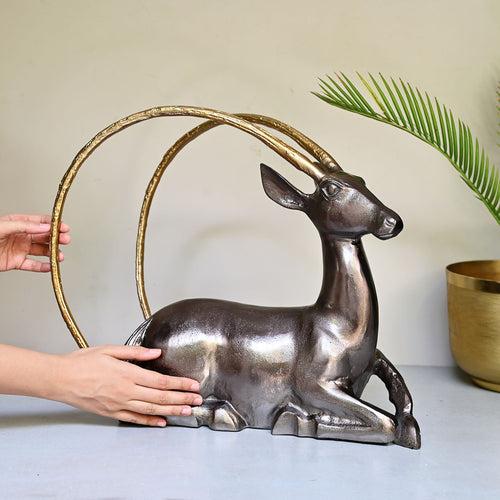 Deer Sculpture Brown & Gold