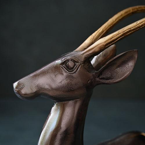 Deer Sculpture Brown & Gold