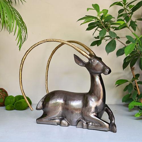 Deer Sculpture Brown & Gold