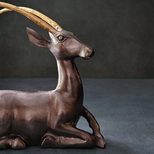 Deer Sculpture Brown & Gold