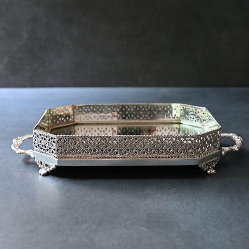 Silver Rectangular Mirror Tray