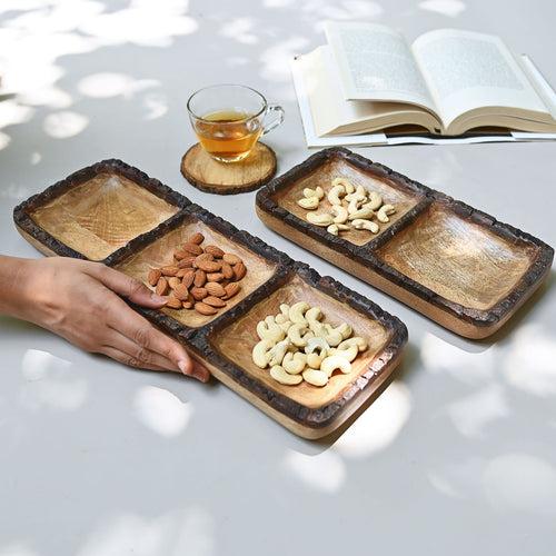 Wood Platters with Sections