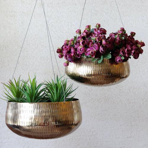 Hanging Brass Planter