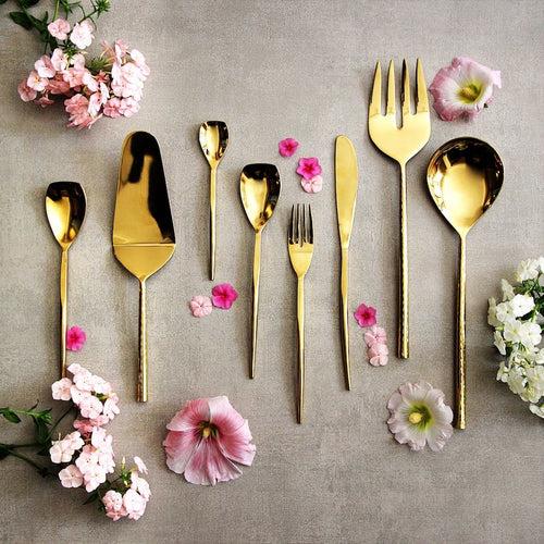 Gold Serving Spoon & Fork