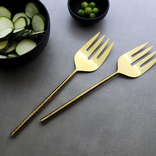 Gold Serving Spoon & Fork