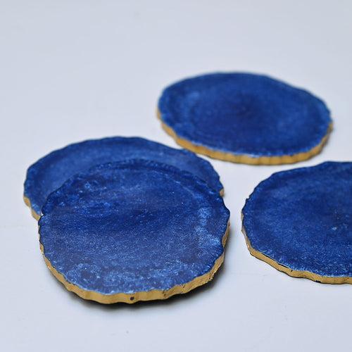 Blue Resin Coasters - Set of 4