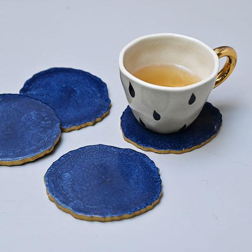 Blue Resin Coasters - Set of 4