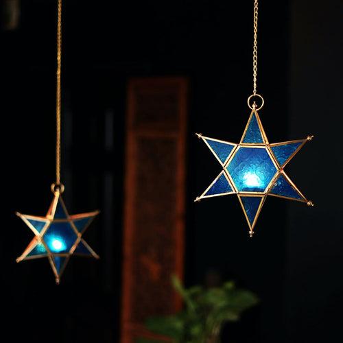 Blue Star Hanging Lantern