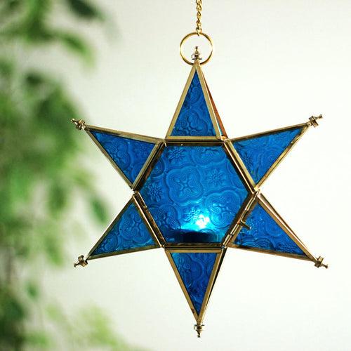 Blue Star Hanging Lantern