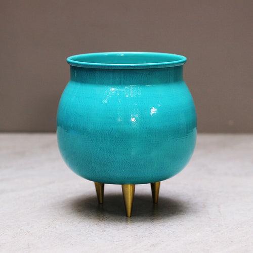 Bright Blue Pot Planter