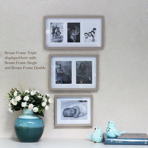 Brown Photo Frame Triple