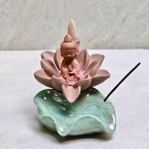 Buddha Lotus Incense Stick Holder & Backflow Burner