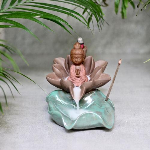 Buddha Lotus Incense Stick Holder & Backflow Burner