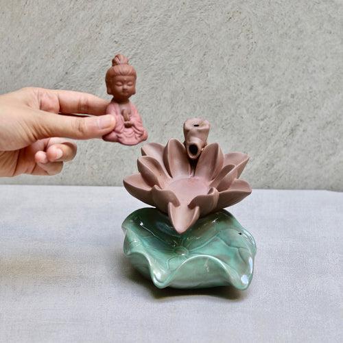 Buddha Lotus Incense Stick Holder & Backflow Burner