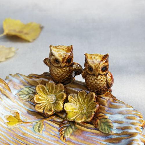 Ceramic Dish with Owls