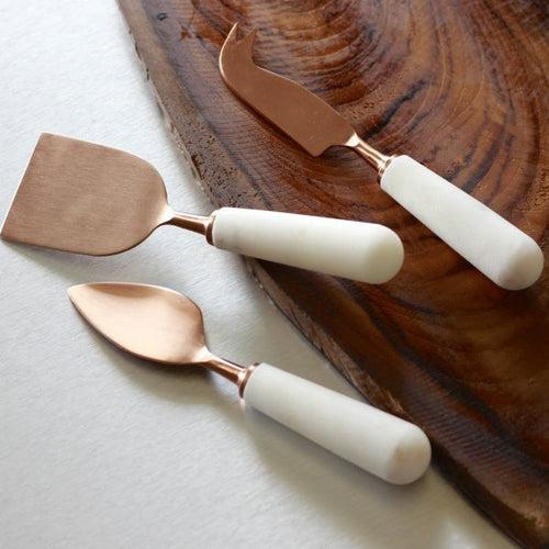 Cheese Knife Set with Marble Handles