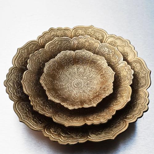 Floral Brass Bowl