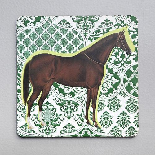 Green Horse Coasters Set