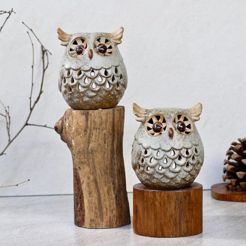 Grey Ceramic Owl