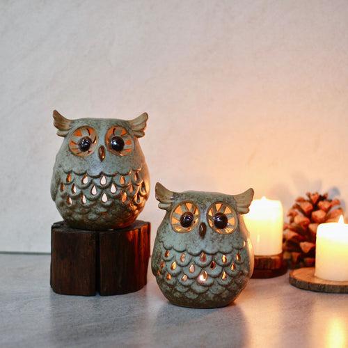 Grey Ceramic Owl