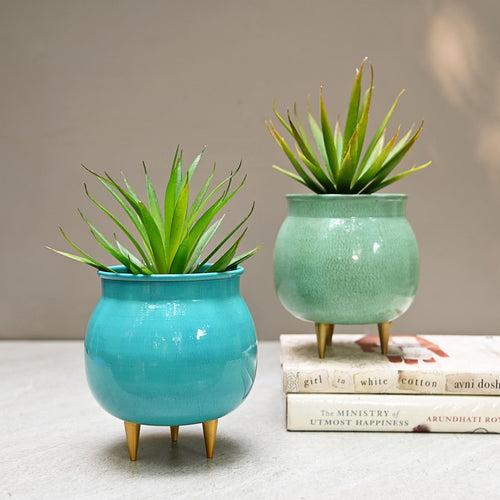 Bright Blue Pot Planter