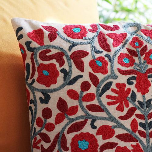 Pink Floral Sofa Cushion